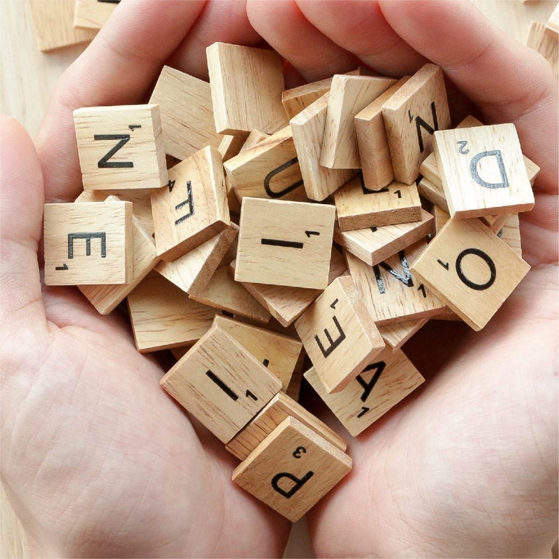 PERRIROCK 500 Pcs Wood Scrabble Tiles - Scrabble Letters - 5 Complete Sets - Wood Tiles - Great for Crafts, Letter Tiles, Spelling by Clever Delights - Image 2
